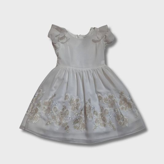 abito in organza con ricamo floreale