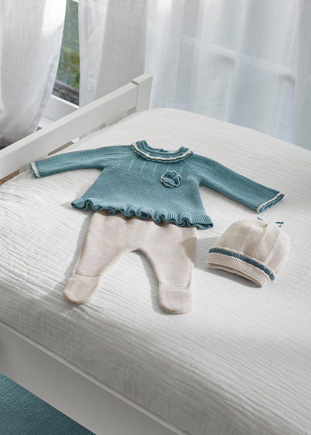 completino neonata tricot 3 pezzi