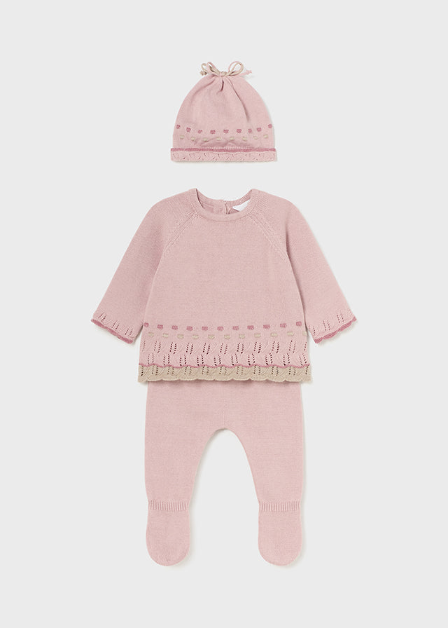 completino neonata tricot 3 pezzi