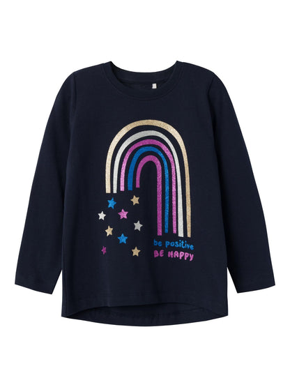 T-Shirt Manica Lunga con stampa arcobaleno
