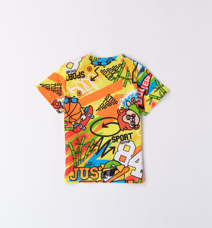 T-Shirt mezza manica con stampa multicolor