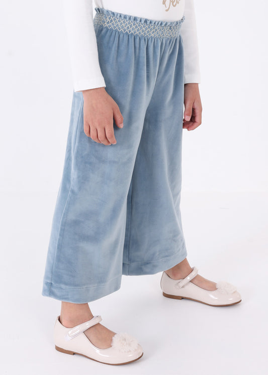 Pantalone cropped in velluto liscio