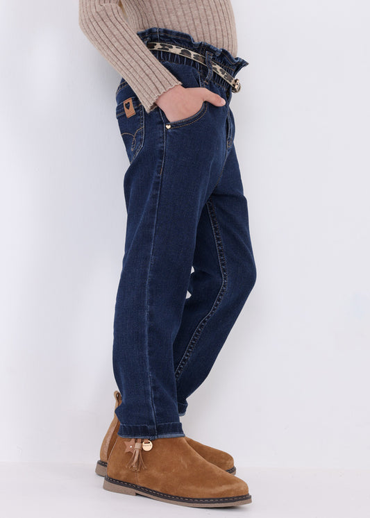 Jeans cavallo basso con cintura abbinata