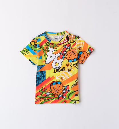 T-Shirt mezza manica con stampa multicolor